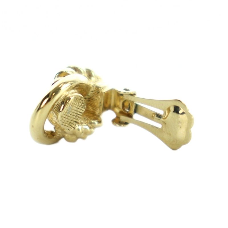 Dior Earrings Only Clip Type Logo Gold Mq Oh
