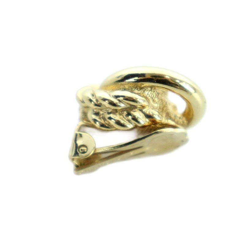 Dior Earrings Only Clip Type Logo Gold Mq Oh