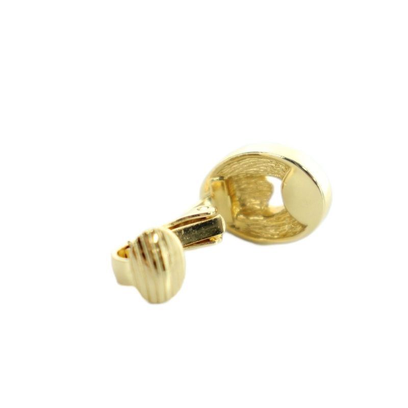 Dior Earrings Clip Type Logo Rhinestone Gold Mq Oh
