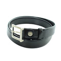 Bvlgari Belt Silver Leather Logo 110 44 Black