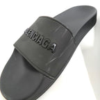 Balenciaga Pull Slide Rubber Sandals Black