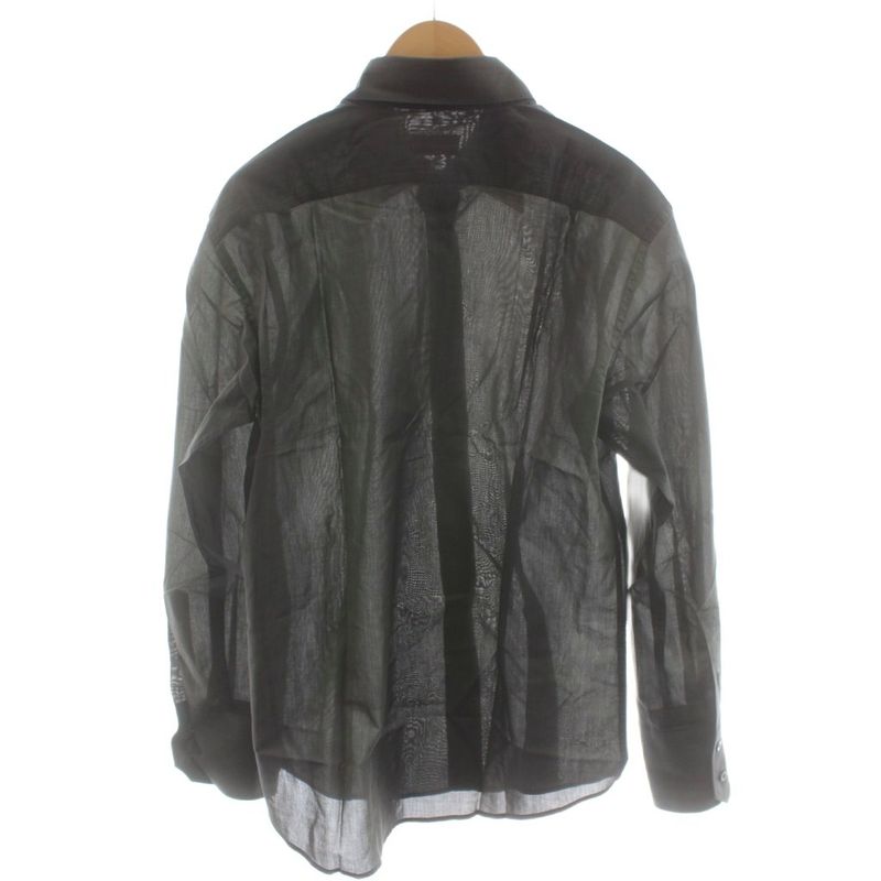 Gucci Shirt Long Sleeve Cotton Silk Blend 42 16.5 Gray