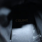 Celine Short Boots Leather Belt Pointed Toe Logo 36 Black
