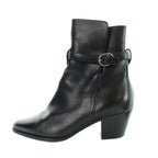 Celine Short Boots Leather Belt Pointed Toe Logo 36 Black
