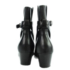Celine Short Boots Leather Belt Pointed Toe Logo 36 Black