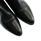 Celine Short Boots Leather Belt Pointed Toe Logo 36 Black