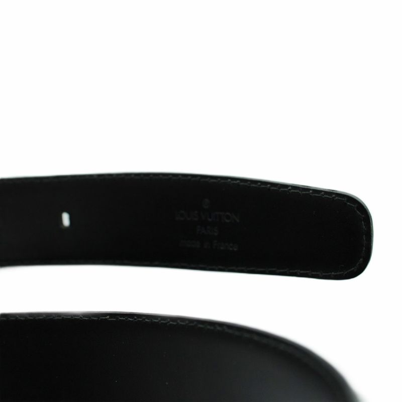 Louis Vuitton Epi Ceinture Classic Noir Black Leather Belt Logo Gold