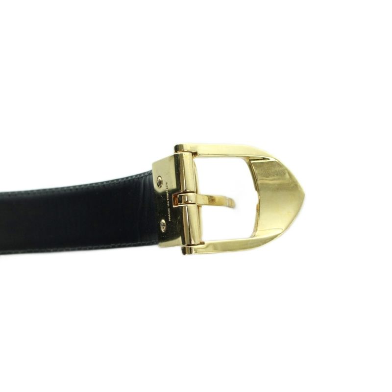 Louis Vuitton Epi Ceinture Classic Noir Black Leather Belt Logo Gold