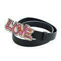 Prada Belt Love Logo Leather 26 Black