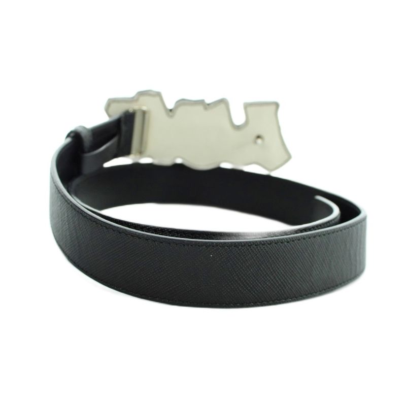 Prada Belt Love Logo Leather 26 Black
