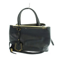 Fendi Petit Toujour Handbag Shoulder 2-Way Tote Logo Leather Black