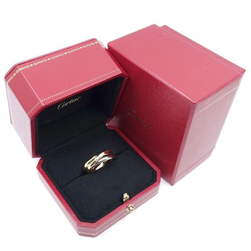 Cartier Ring Trinity 750 18K YG WG PG Triple Color 62 JP