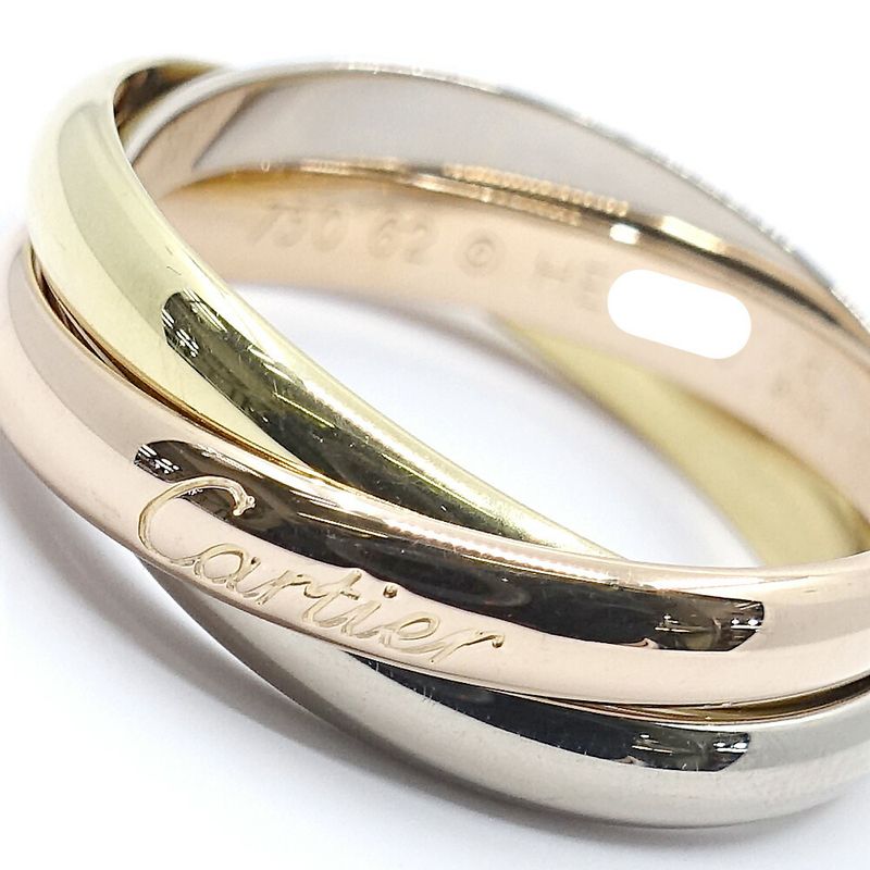 Cartier Ring Trinity 750 18K YG WG PG Triple Color 62 JP