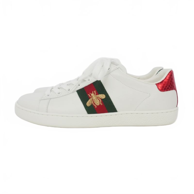 Gucci Ace Embroidered Sneakers Bee Embroidery Bee 38 White