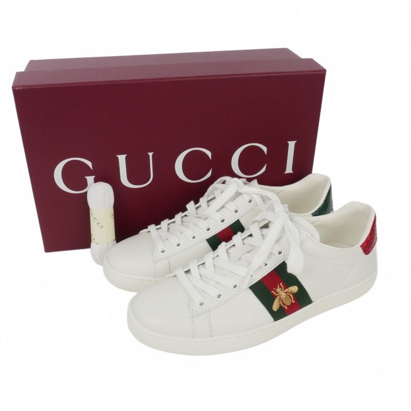 Gucci Ace Embroidered Sneakers Bee Embroidery Bee 38 White