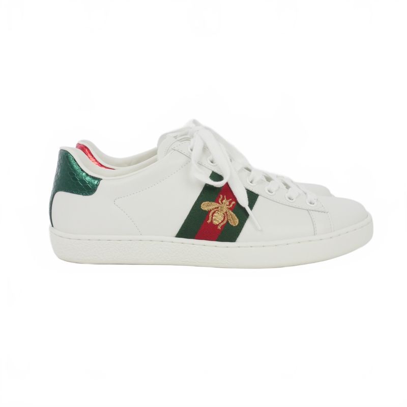 Gucci Ace Embroidered Sneakers Bee Embroidery Bee 38 White