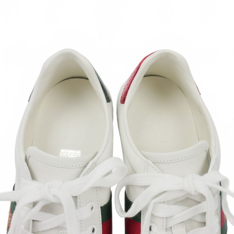 Gucci Ace Embroidered Sneakers Bee Embroidery Bee 38 White