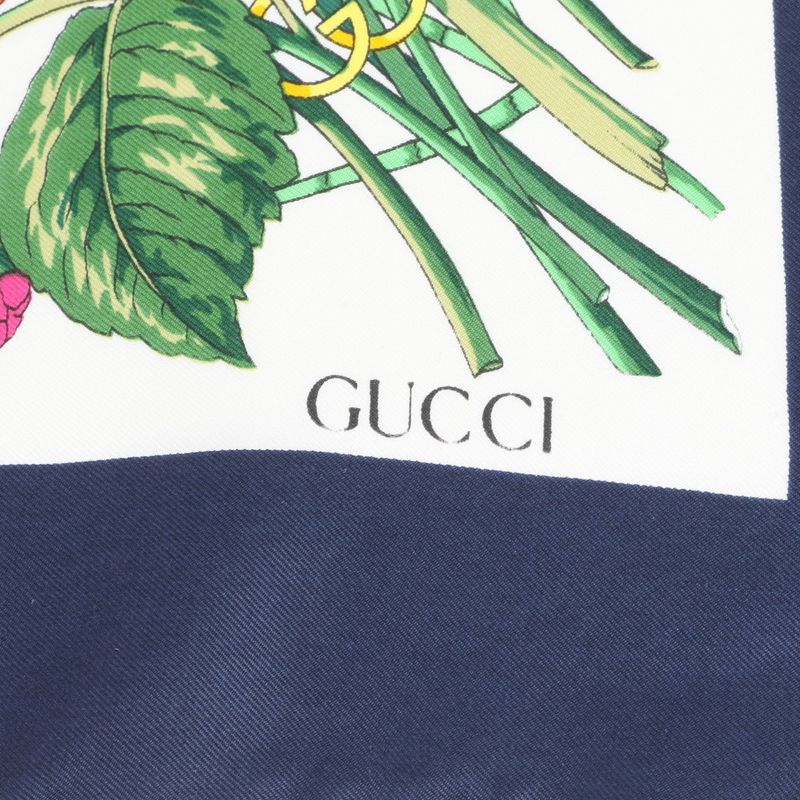 Gucci Silk Scarf Floral Flower Pattern