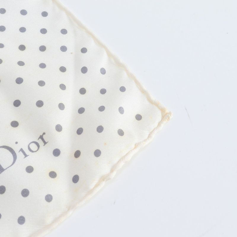 Dior Silk 100% Scarf Carnation Flower Floral Pattern Dot Beige Pink