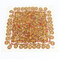 Chanel Tag Silk Chain Pattern Scarf Shawl Beige