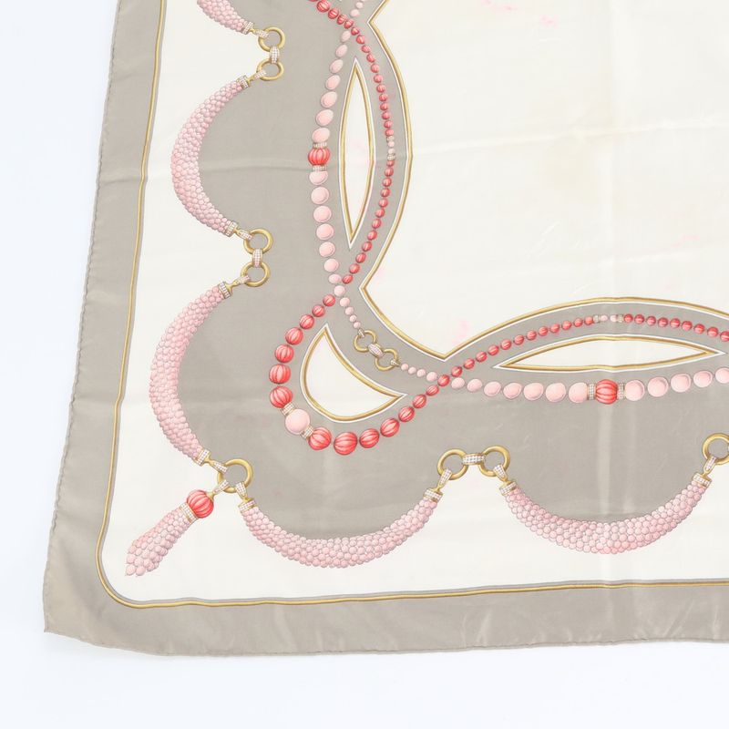 Cartier Scarf Pattern Shawl Gray Beige