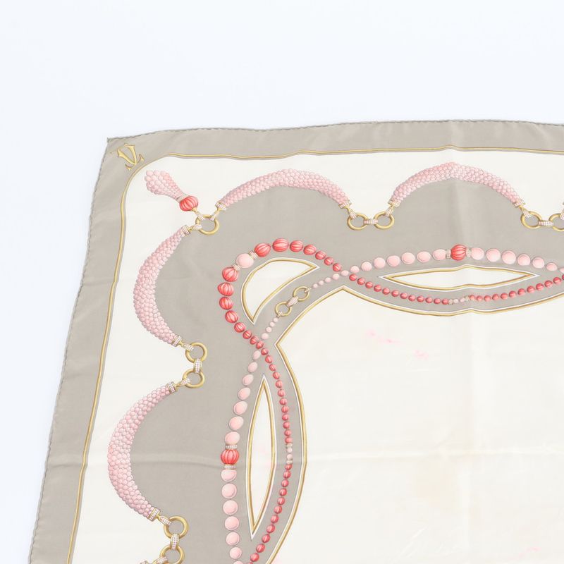 Cartier Scarf Pattern Shawl Gray Beige
