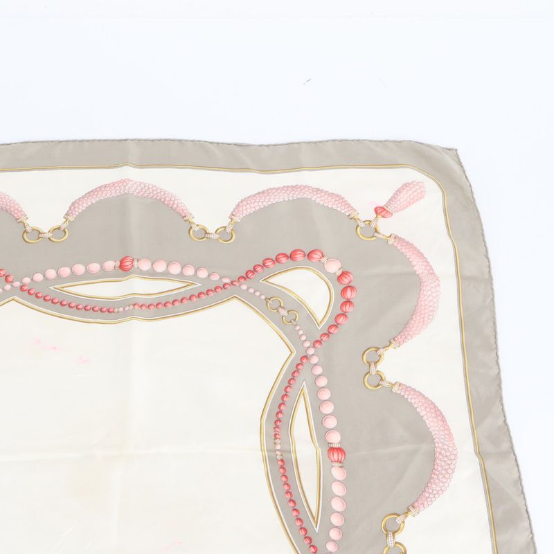 Cartier Scarf Pattern Shawl Gray Beige