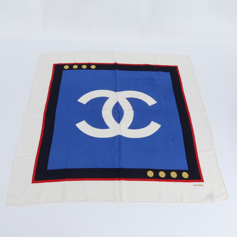 Chanel Silk Scarf CC Logo Rem