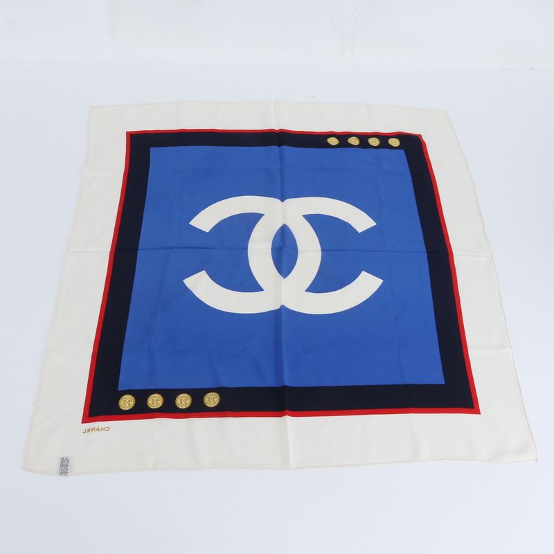 Chanel Silk Scarf CC Logo Rem