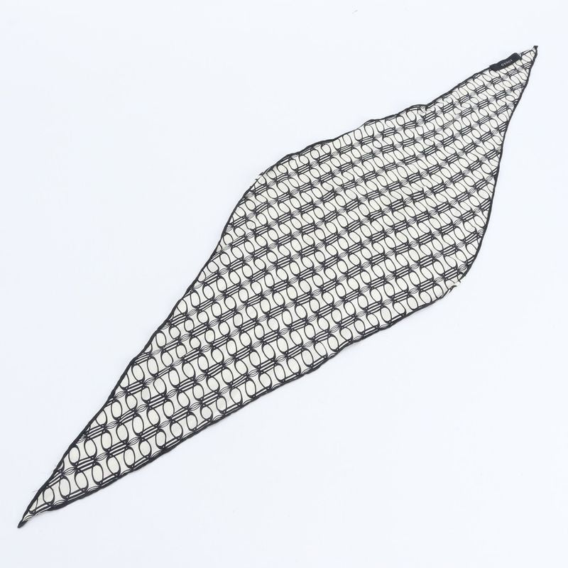 Gucci Tag All Over Pattern Monogram Scarf Black Shawl Rem X White