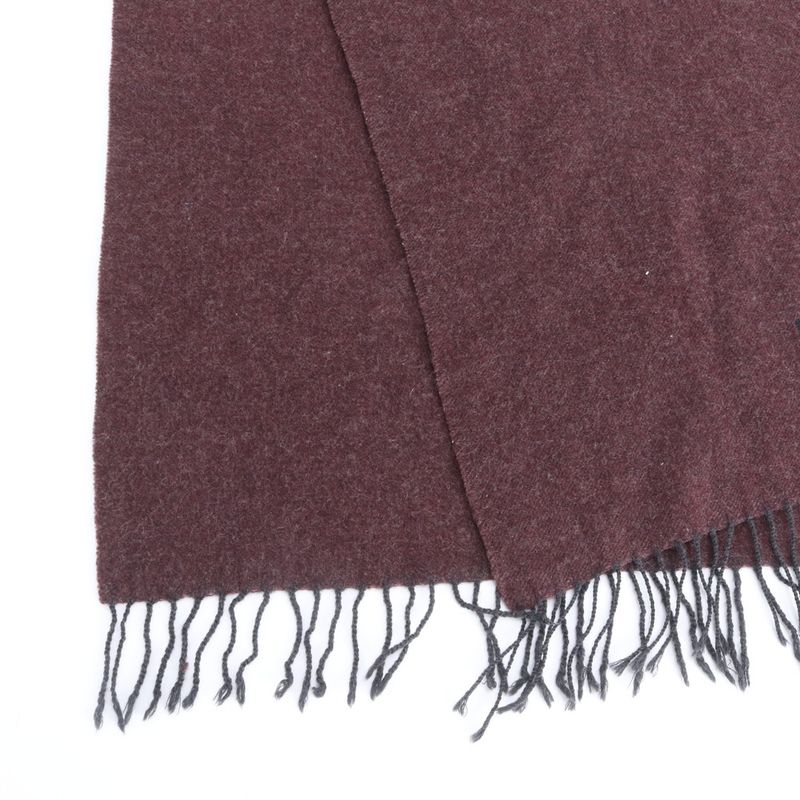 Fendi FF Logo Embroidery Gold Fringe Scarf Bordeaux