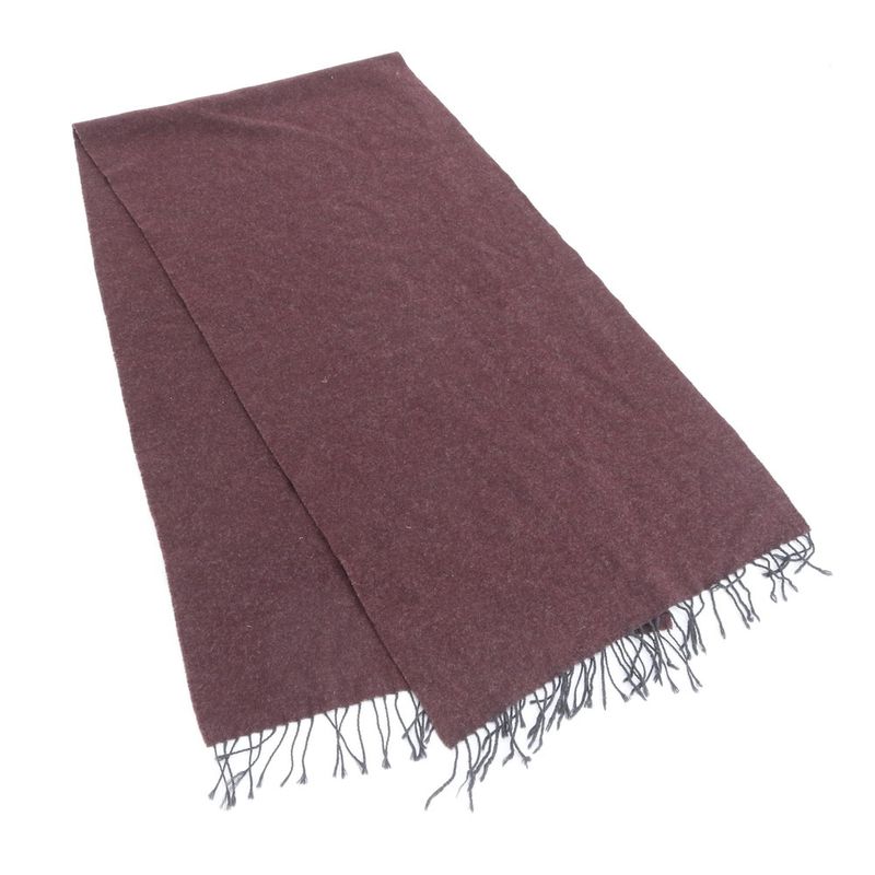 Fendi FF Logo Embroidery Gold Fringe Scarf Bordeaux
