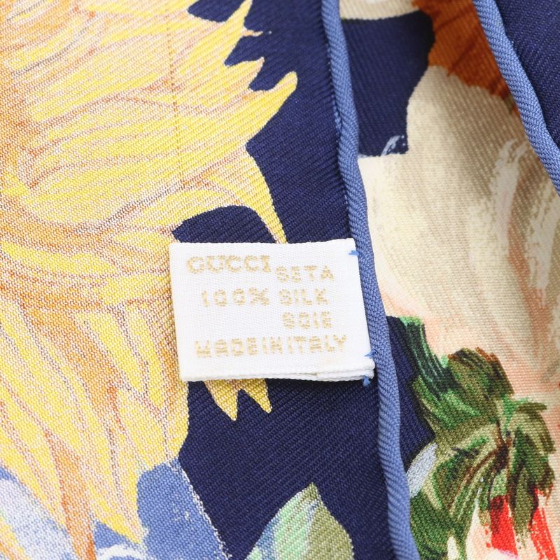 Gucci Silk Scarf Flower Potted Sunflower Floral Pattern