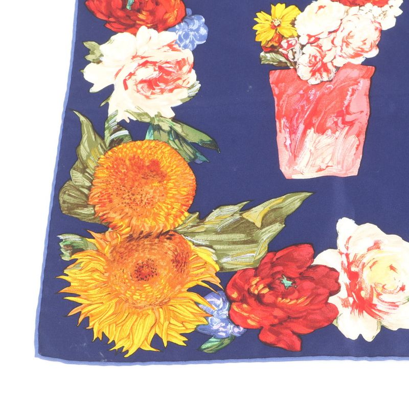Gucci Silk Scarf Flower Potted Sunflower Floral Pattern