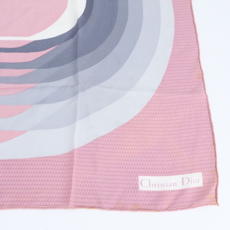 Dior Tagged Silk D Logo Pink Shawl Scarf