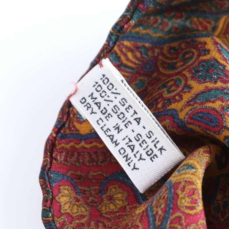 Chanel Silk Scarf Paisley Pattern Gripois Wine Red