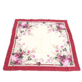 Saint Laurent Yves Tag YSL Silk Scarf Flower Floral Pattern Shawl Bordeaux