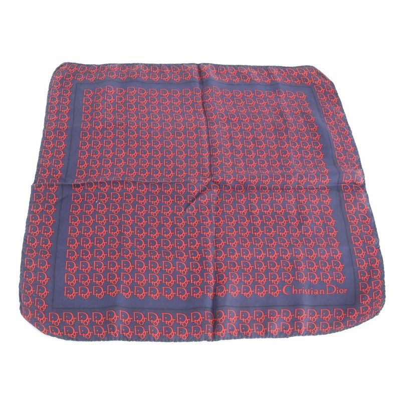 Dior Trotter All Over Pattern Scarf Navy Red
