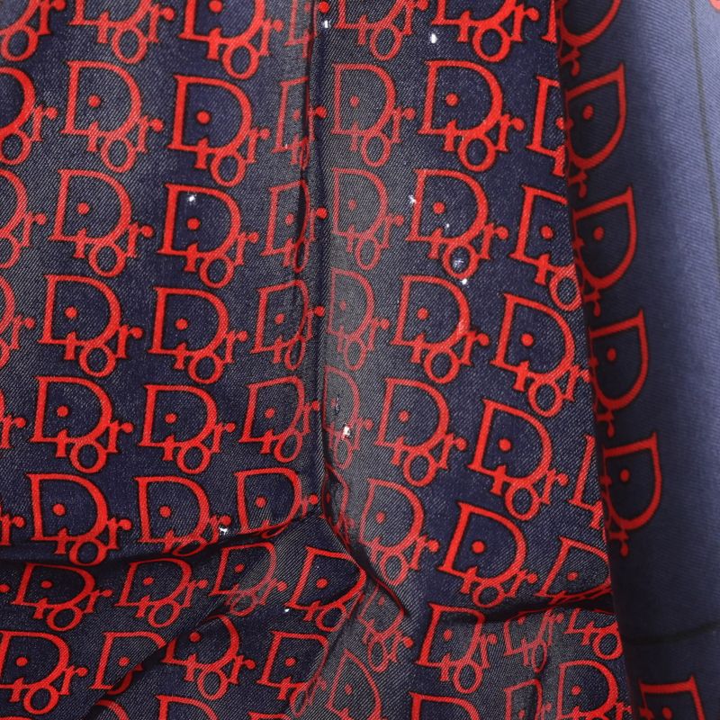 Dior Trotter All Over Pattern Scarf Navy Red