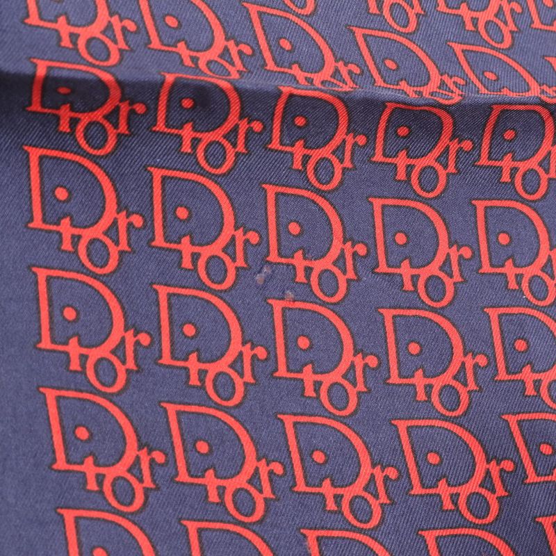 Dior Trotter All Over Pattern Scarf Navy Red