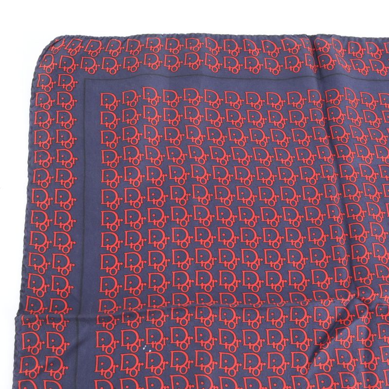 Dior Trotter All Over Pattern Scarf Navy Red