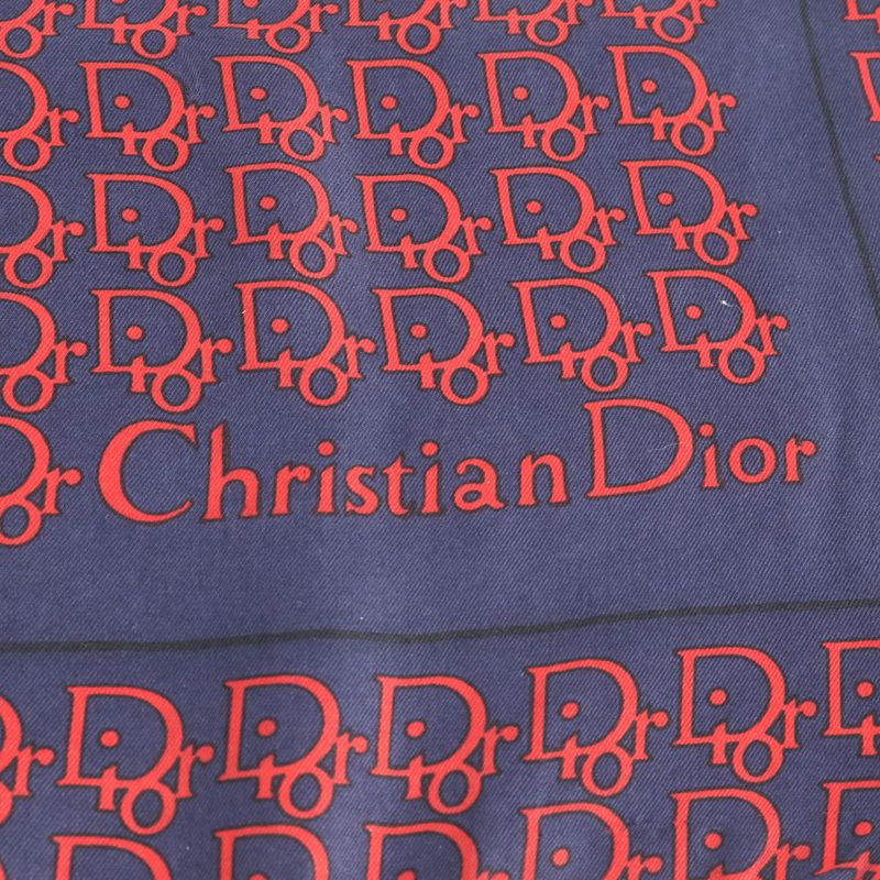 Dior Trotter All Over Pattern Scarf Navy Red