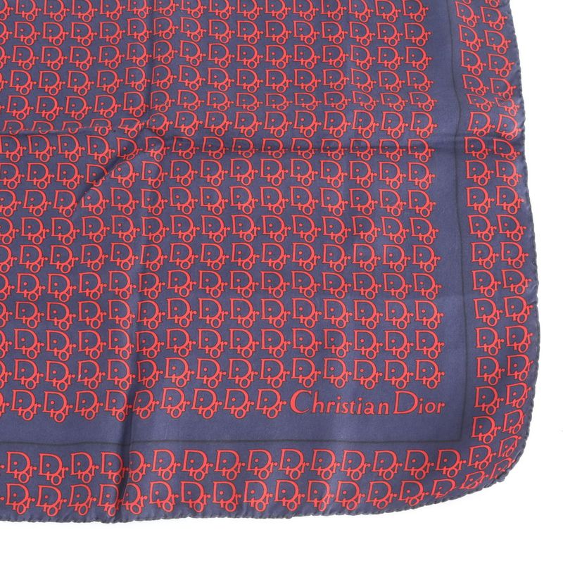 Dior Trotter All Over Pattern Scarf Navy Red