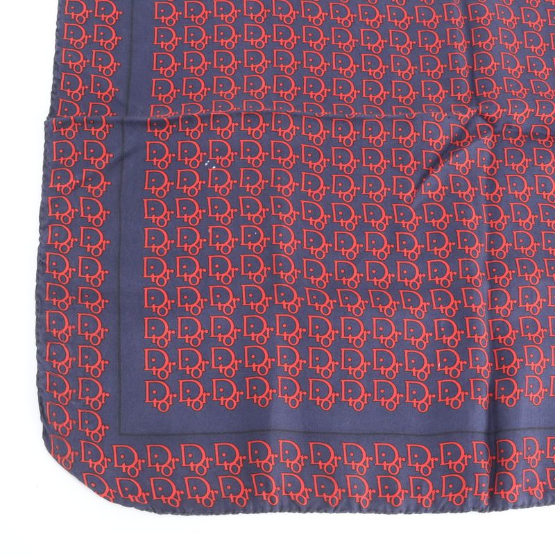 Dior Trotter All Over Pattern Scarf Navy Red
