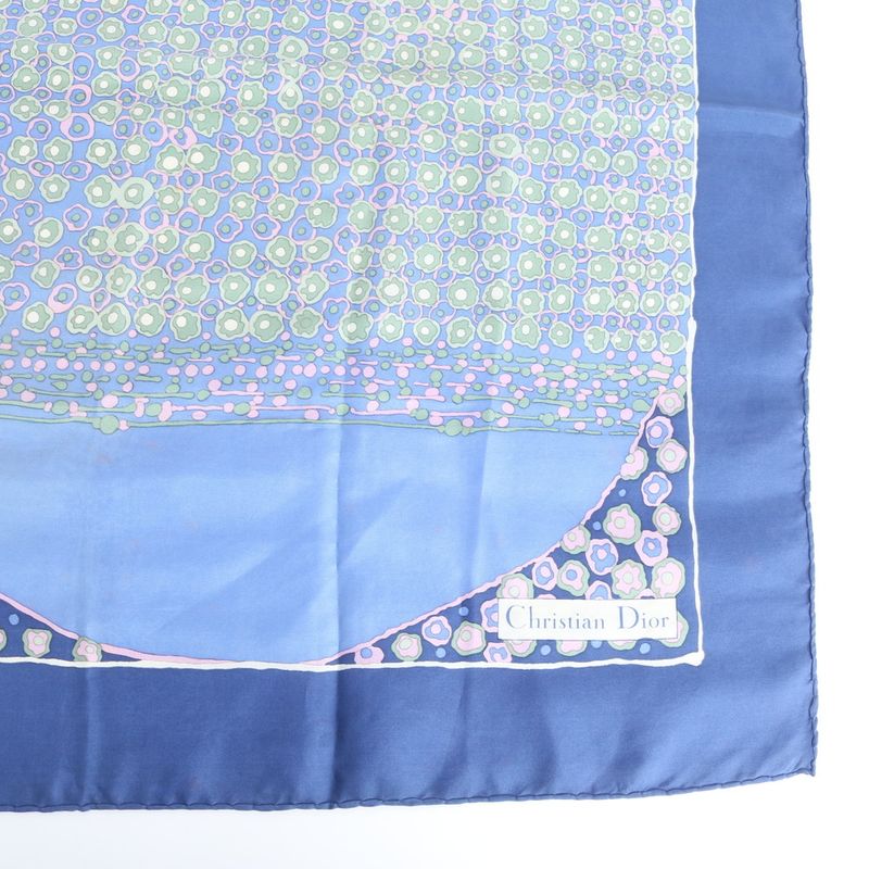 Dior Blue Flower All Over Pattern Scarf Shawl Rem
