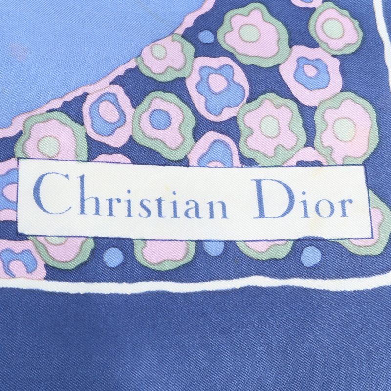 Dior Blue Flower All Over Pattern Scarf Shawl Rem