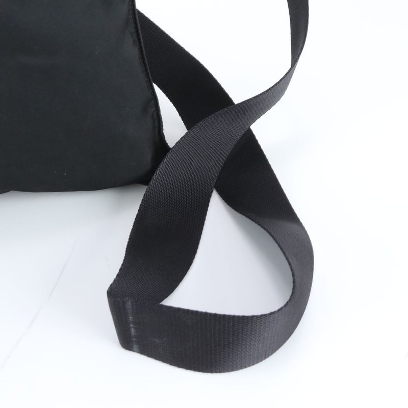 Prada Tessuto Nylon Triangle Logo Leather Shoulder Bag