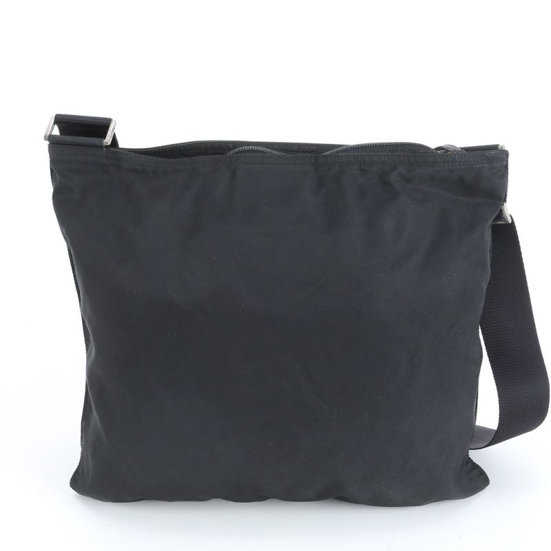 Prada Tessuto Nylon Triangle Logo Leather Shoulder Bag