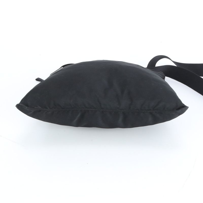 Prada Tessuto Nylon Triangle Logo Leather Shoulder Bag