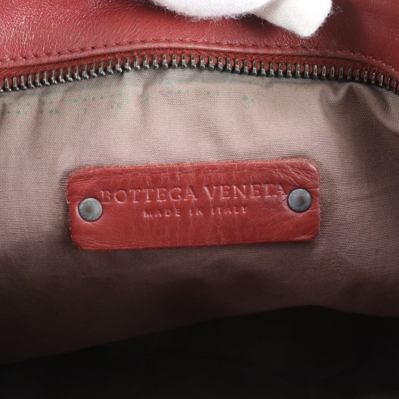 Bottega Veneta Intrecciato Leather Shoulder Bag Bordeaux